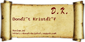 Donát Kristóf névjegykártya