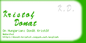 kristof donat business card